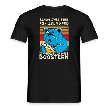 Schon zwei Bier aber noch keine Wirkung, Boostern! - Männer T-Shirt - Schwarz - Vorne - AI Model Male 178 light (178cm)