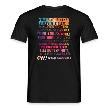 Tony and Ezekiel Meme Video Roof Shouting Yelling - Männer T-Shirt - Schwarz - Vorne - AI Model Male 178 light (178cm)