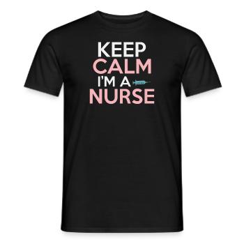 Ruhe bewahren ich bin eine Krankenschwester - Männer T-Shirt - Schwarz - Vorne - AI Model Male 178 light (178cm)