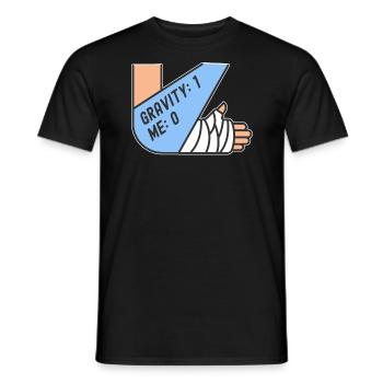 Gebrochener Arm Spruch - Fraktur Gipsarm - Männer T-Shirt - Schwarz - Vorne - AI Model Male 178 light (178cm)