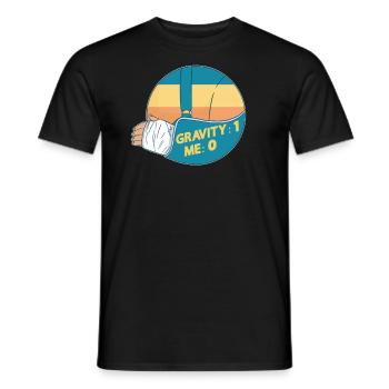 Gebrochener Arm Spruch - Fraktur Gipsarm - Männer T-Shirt - Schwarz - Vorne - AI Model Male 178 light (178cm)