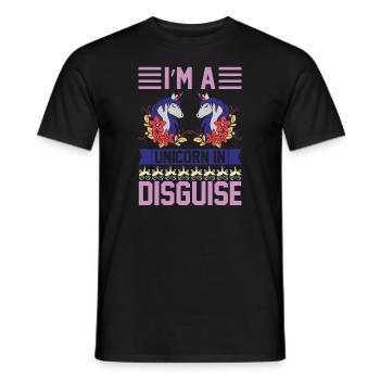 Je suis une licorne déguisée - T-shirt homme - noir - Devant - AI Model Male 178 light (178cm)