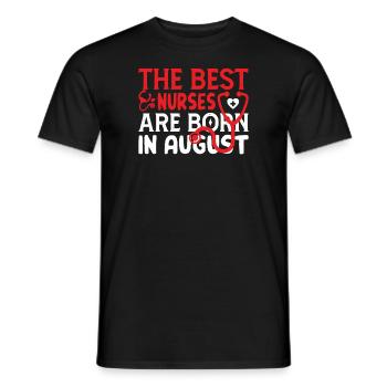 Krankenschwester geboren im August - Männer T-Shirt - Schwarz - Vorne - AI Model Male 178 light (178cm)