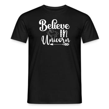 Belief in Unicorn Unicorn - Men's T-Shirt - black - Front - AI Model Male 178 light (178cm)