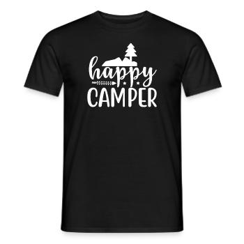 Glückliche Camper Wandershirt - Männer T-Shirt - Schwarz - Vorne - AI Model Male 178 light (178cm)