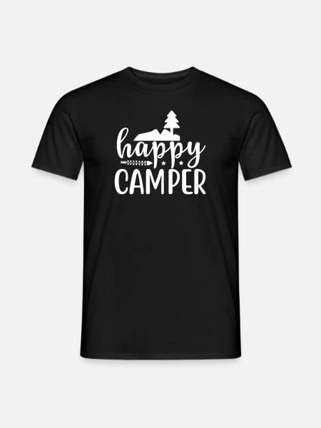 Glückliche Camper Wandershirt - Männer T-Shirt - Schwarz
