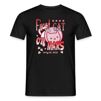 Premier chat sur Mars - T-shirt homme - noir - Devant - AI Model Male 178 light (178cm)