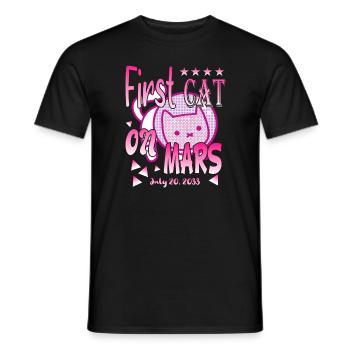 Premier chat sur Mars - T-shirt homme - noir - Devant - AI Model Male 178 light (178cm)