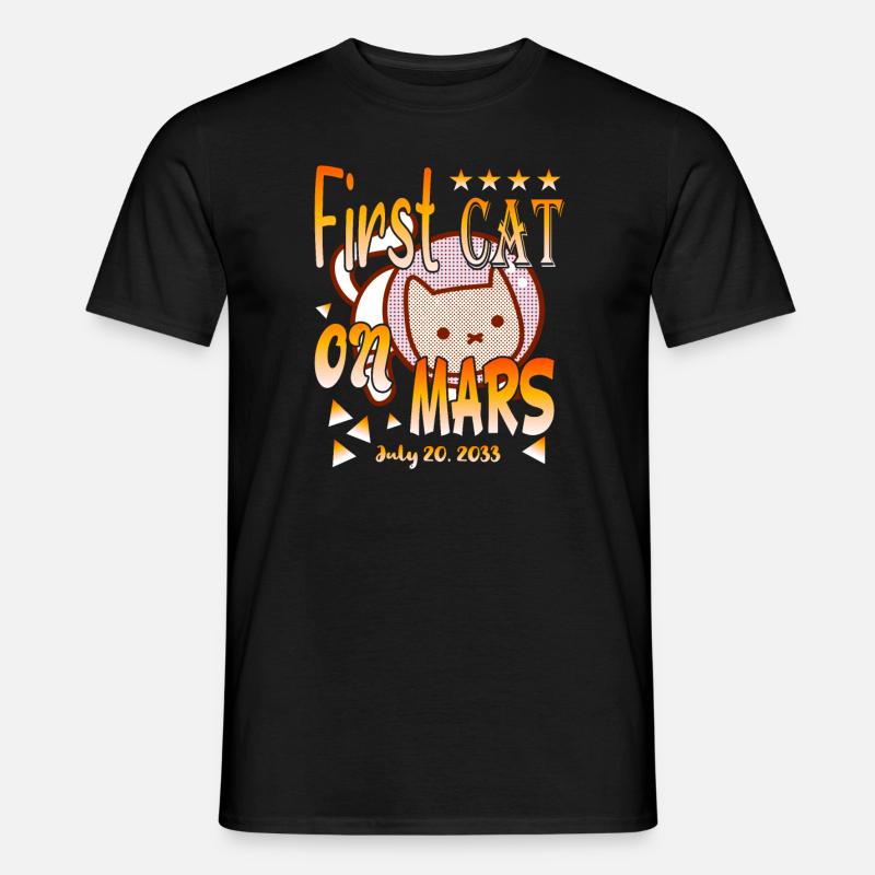 First Cat on Mars - Men’s T-shirt - black