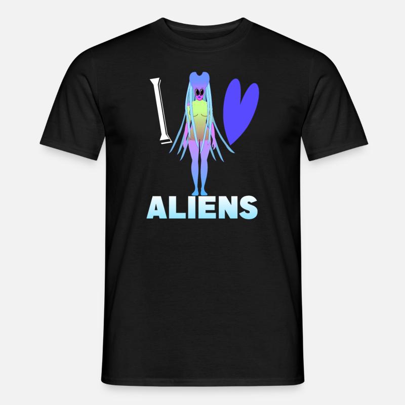 Ich liebe Aliens - Männer T-Shirt - Schwarz
