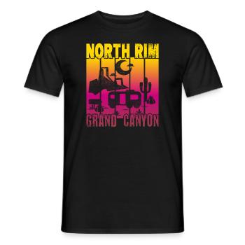 North Rim Grand Canyon Camping - Männer T-Shirt - Schwarz - Vorne - AI Model Male 178 light (178cm)