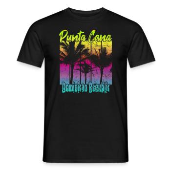 Punta Cana République dominicaine - T-shirt homme - noir - Devant - AI Model Male 178 light (178cm)