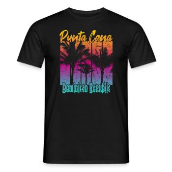 Punta Cana République dominicaine - T-shirt homme - noir - Devant - AI Model Male 178 light (178cm)