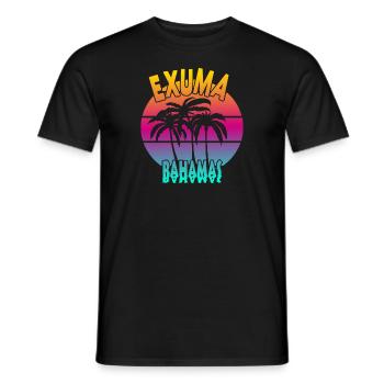 Vintage Exuma Bahamas Sonnenuntergang - Männer T-Shirt - Schwarz - Vorne - AI Model Male 178 light (178cm)