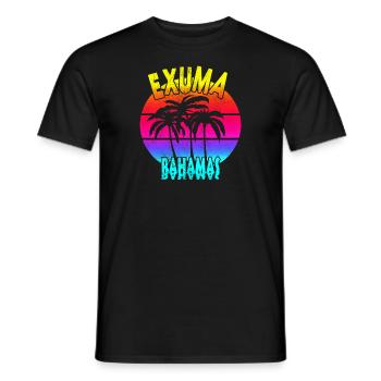 Vintage Exuma Bahamas Sonnenuntergang - Männer T-Shirt - Schwarz - Vorne - AI Model Male 178 light (178cm)