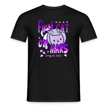 Premier chat sur Mars - T-shirt homme - noir - Devant - AI Model Male 178 light (178cm)