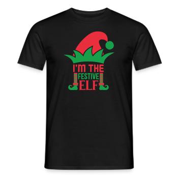 Ich bin der festliche Elf Ugly Christmas Sweater - Männer T-Shirt - Schwarz - Vorne - AI Model Male 178 light (178cm)