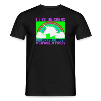 J’AIME UNICORN Unicorn - T-shirt homme - noir - Devant - AI Model Male 178 light (178cm)