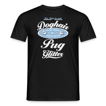 Carlin à paillettes pour chien - T-shirt homme - noir - Devant - AI Model Male 178 light (178cm)