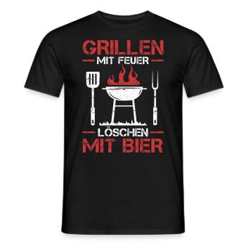 Griller BBQ Grill Grillmeister Grillen Grillparty - Männer T-Shirt - Schwarz - Vorne - AI Model Male 178 light (178cm)