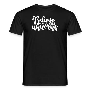 Belief in Unicorn Unicorn - Men's T-Shirt - black - Front - AI Model Male 178 light (178cm)