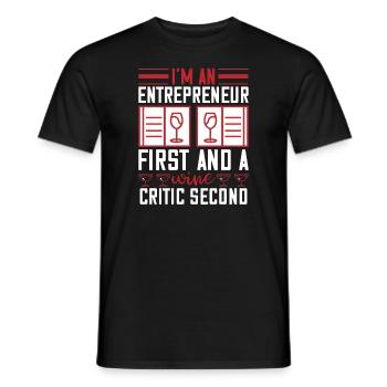 Je suis critique de vin - T-shirt homme - noir - Devant - AI Model Male 178 light (178cm)