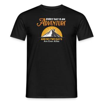 Jeder Tag ist ein Abenteuer Wandershirt - Männer T-Shirt - Schwarz - Vorne - AI Model Male 178 light (178cm)
