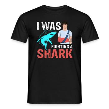 Gebrochenes Bein Spruch - Fraktur Gipsbein - Männer T-Shirt - Schwarz - Vorne - AI Model Male 178 light (178cm)