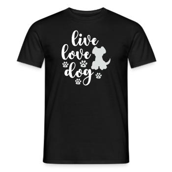 Vie Amour Chiens - T-shirt homme - noir - Devant - AI Model Male 178 light (178cm)