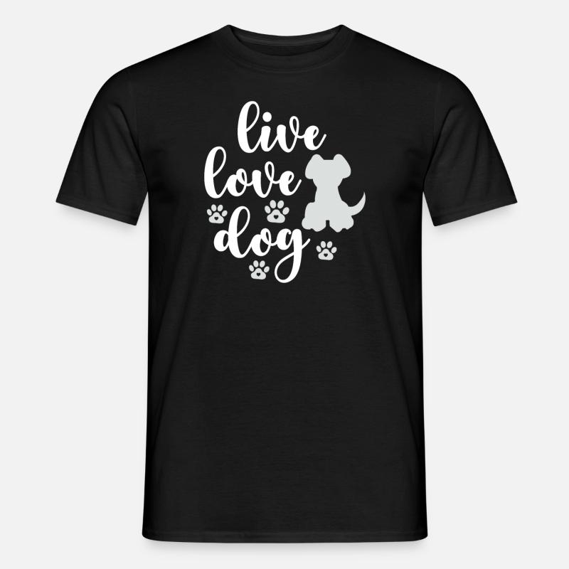 Leben Liebe Hunde - Männer T-Shirt - Schwarz