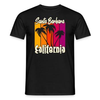 Vintage Santa Barbara Coucher de soleil - T-shirt homme - noir - Devant - AI Model Male 178 light (178cm)