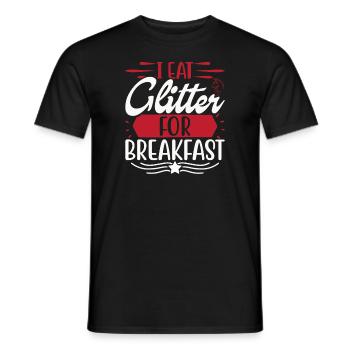 I eat glitter for breakfast Unicorn - Men's T-Shirt - black - Front - AI Model Male 178 light (178cm)
