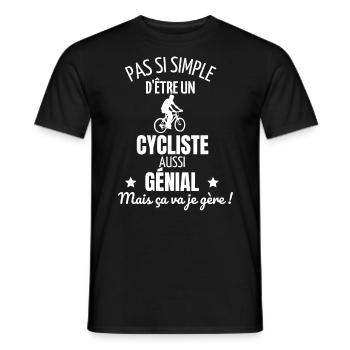 Pas si simple d être un cycliste génial - vélo - T-shirt homme - noir - Devant - AI Model Male 178 light (178cm)