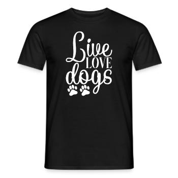 Vie Amour Chiens - T-shirt homme - noir - Devant - AI Model Male 178 light (178cm)