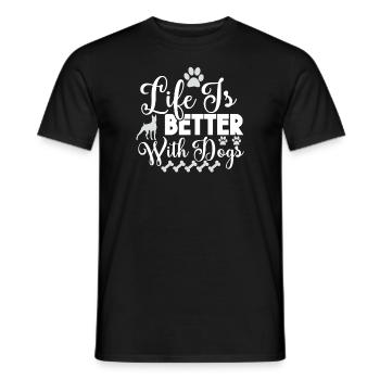 La vie est meilleure avec les chiens - T-shirt homme - noir - Devant - AI Model Male 178 light (178cm)
