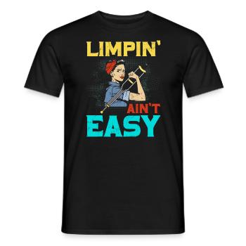 Gebrochenes Bein Spruch - Fraktur Gipsbein - Männer T-Shirt - Schwarz - Vorne - AI Model Male 178 light (178cm)