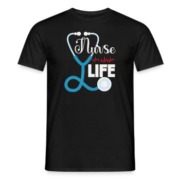 Nurse Life - Men's T-Shirt - black - Front - AI Model Male 178 light (178cm)
