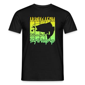 Je sais que je pêche comme une fille - T-shirt homme - noir - Devant - AI Model Male 178 light (178cm)