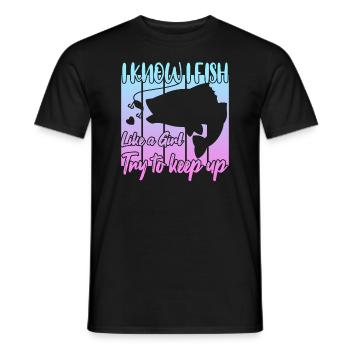 Je sais que je pêche comme une fille - T-shirt homme - noir - Devant - AI Model Male 178 light (178cm)