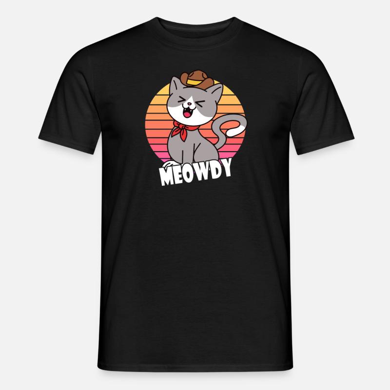 Meowdy Cowboy Katze - Männer T-Shirt - Schwarz