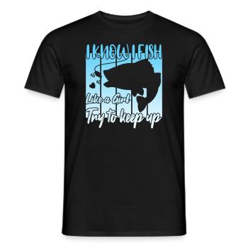 Je sais que je pêche comme une fille - T-shirt homme - noir - Devant - AI Model Male 178 light (178cm)