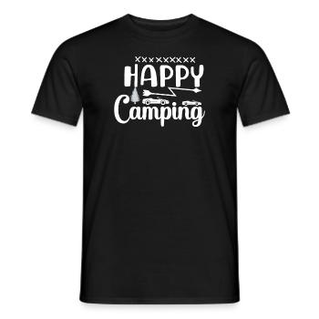 Bonne chemise de randonnée de camping - T-shirt homme - noir - Devant - AI Model Male 178 light (178cm)