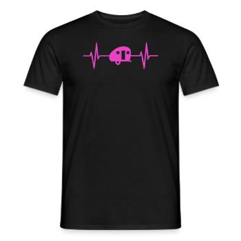 Chemise de randonnée Camping Heartbeat - T-shirt homme - noir - Devant - AI Model Male 178 light (178cm)