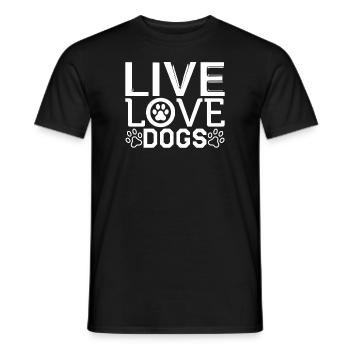Vie Amour Chiens - T-shirt homme - noir - Devant - AI Model Male 178 light (178cm)