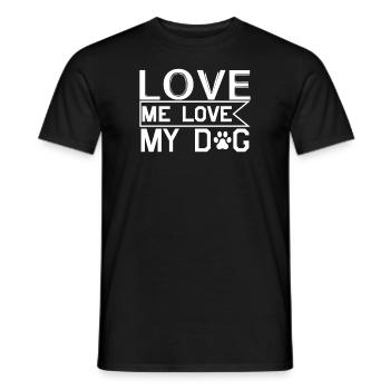 Liebe mich Liebe meinen Hund - Männer T-Shirt - Schwarz - Vorne - AI Model Male 178 light (178cm)
