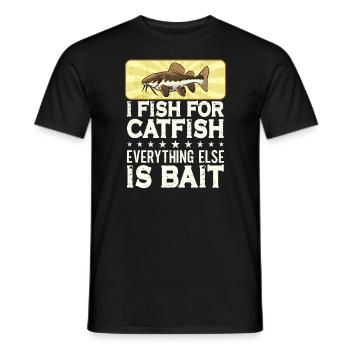 Ich fische Wels Alles andere ist Köder - Catfish - Männer T-Shirt - Schwarz - Vorne - AI Model Male 178 light (178cm)
