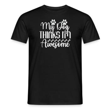 Mon chien pense que je suis génial - T-shirt homme - noir - Devant - AI Model Male 178 light (178cm)