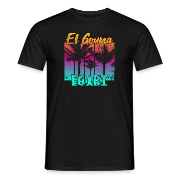 Vintage El Gouna Egypt Sonnenuntergang - Männer T-Shirt - Schwarz - Vorne - AI Model Male 178 light (178cm)
