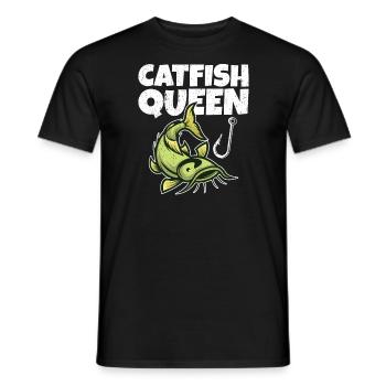 Wels Catfish Queen Fischerin Anglerin - Männer T-Shirt - Schwarz - Vorne - AI Model Male 178 light (178cm)