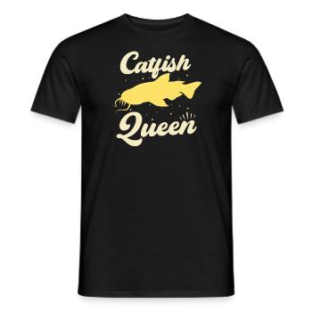 Wels Catfish Queen Fischerin Anglerin - Männer T-Shirt - Schwarz - Vorne - AI Model Male 178 light (178cm)
